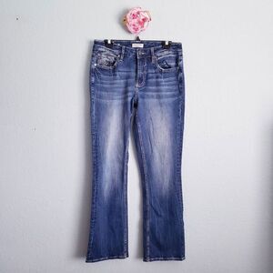 Vigoss Aged Dark Wash Slim Boot Jeans